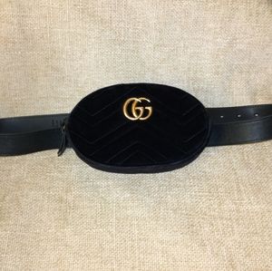 Gucci Marmont GG Velvet Belt Waist Bag